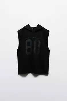 Толстовка oversize с обрезанными рукавами