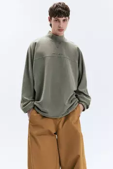 Толстовка oversize с принтом и утяжками по низу