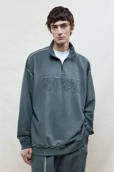 Толстовка oversize с воротником на молнии