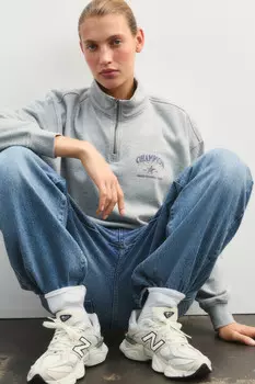 Толстовка-полузамок с принтом