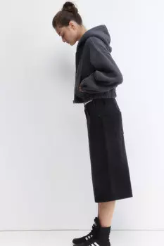 Худи-зипка укороченная флисовая с капюшоном