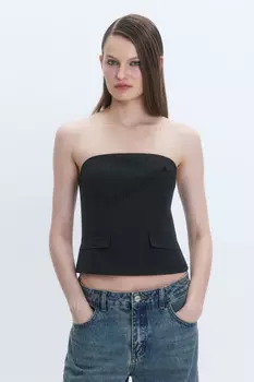 Топ-бандо из костюмной ткани с карманами