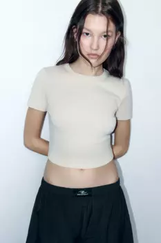 Топ-футболка хлопковый облегающий