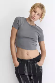 Топ-футболка хлопковый облегающий