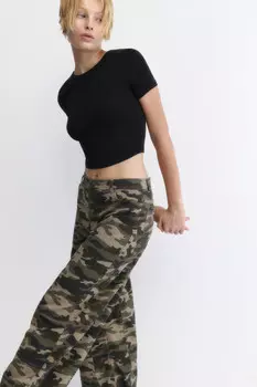 Топ-футболка хлопковый облегающий