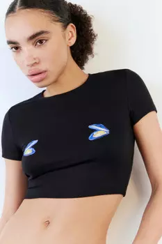 Топ-футболка вискозный с принтом