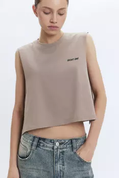 Топ-майка хлопковый с открытыми срезами