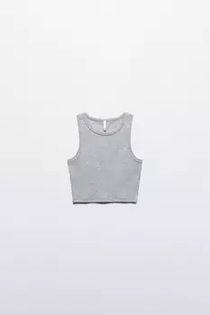 Топ-майка в рубчик на широких бретелях