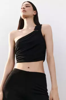 Топ на одно плечо с драпировкой