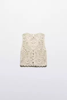 Топ-жилет ажурный на пуговицах