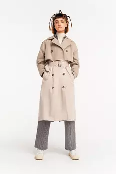 Тренч хлопковый с пелериной и поясом