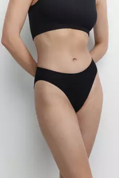 Трусики-слипы бесшовные в рубчик с высокой посадкой