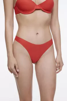 Трусики-стринги гладкие с сетчатой вставкой