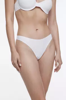 Трусики-стринги гладкие с сетчатой вставкой