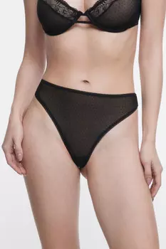 Трусики-стринги сетчатые с кружевом