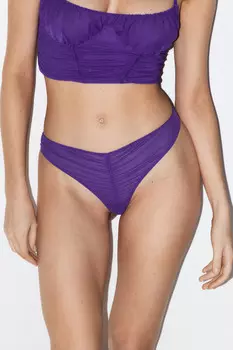 Трусики-стринги сетчатые со сборкой спереди