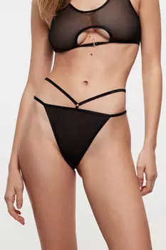 Трусики-стринги сетчатые со стрепами на талии