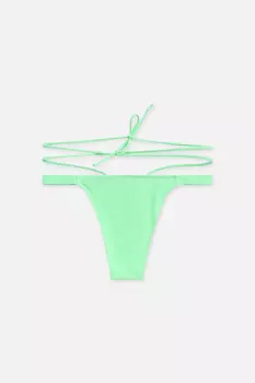 Трусики-танга купальные со шнуровкой на талии