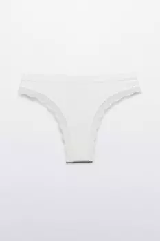 Трусы-бразильяна бесшовные с кружевом