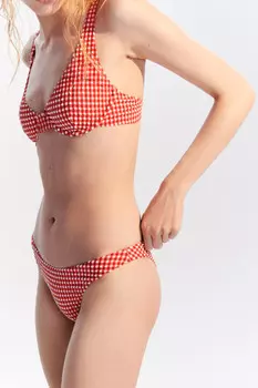 Трусы-бразильяна купальные из жатой ткани