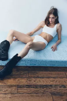 Трусы-слипы базовые бесшовные в рубчик