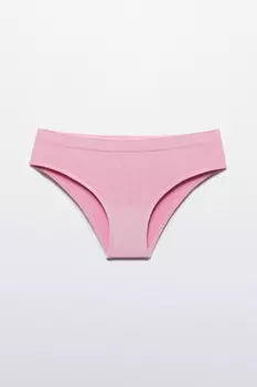 Трусы-слипы базовые бесшовные в рубчик