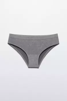 Трусы-слипы базовые бесшовные в рубчик