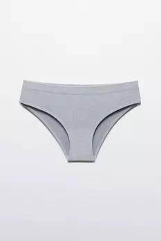 Трусы-слипы базовые бесшовные в рубчик