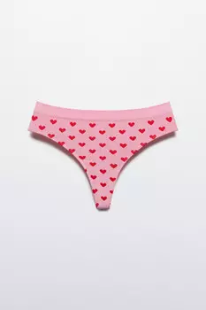 Трусы-стринги бесшовные в сердечко