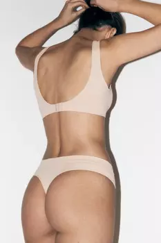 Трусы-танга бесшовные в рубчик