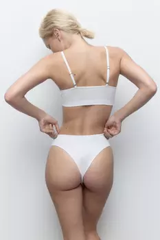 Трусы-танга бесшовные в рубчик