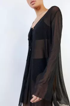 Туника пляжная сетчатая с завязками