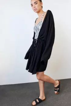 Туника пляжная вискозная с длинными рукавами