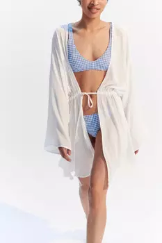 Туника пляжная вискозная с поясом