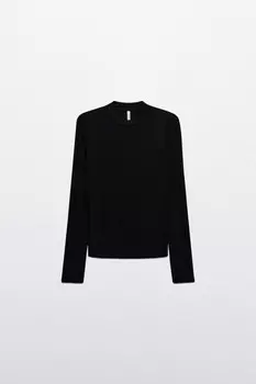 Водолазка в рубчик с коротким воротником