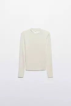 Водолазка в рубчик с коротким воротником