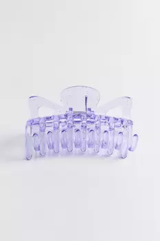 Заколка-краб прозрачная с блестками