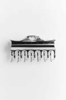 Заколка-краб металлическая с сердечком