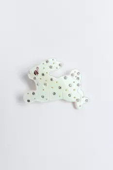 Заколка-зажим в виде кролика со стразами