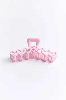 Заколка-краб со сплетенными сердечками