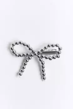 Заколка-зажим с бантом из бусин