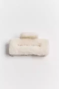 Заколка-краб с пушистой отделкой