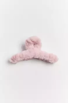 Заколка-краб с пушистой отделкой