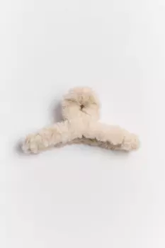 Заколка-краб с пушистой отделкой