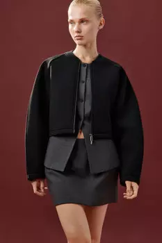 Жакет-бомбер укороченный на молнии