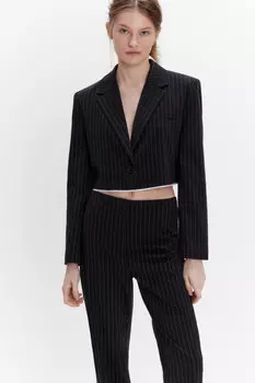 Жакет костюмный укороченный в полоску