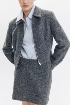 Жакет укороченный из ткани букле