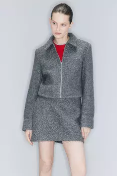 Жакет укороченный из ткани букле