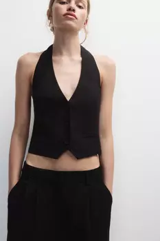 Жилет-бандо из льняной ткани