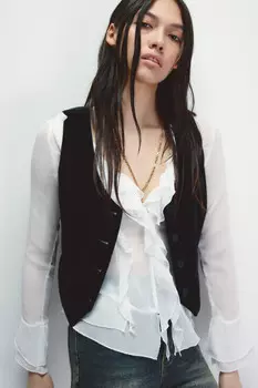 Жилет бархатный с атласной спинкой